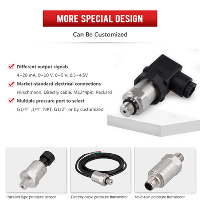 capteur industriel 4-20ma 12~36VDC de transmetteur de pression 150Psi